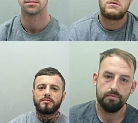 The four Burnley men who have been jailed for their part in a machete attack