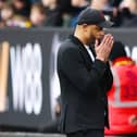 BURNLEY, ENGLAND - MARCH 03: Vincent Kompany, Manager of Burnley looks dejected during the Premier League match between Burnley FC and AFC Bournemouth at Turf Moor on March 03, 2024 in Burnley, England. (Photo by Matt McNulty/Getty Images)