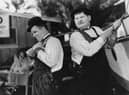 Laurel and Hardy in their short film Towed in a Hole