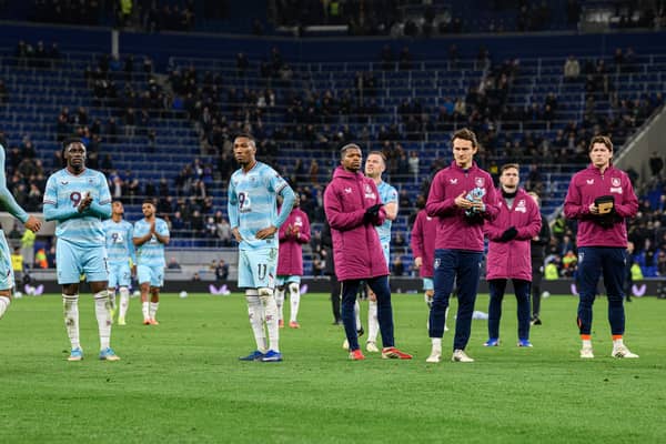 Burnley players look dejected following the defeat to Everton. Photo: Kelvin Lister-Stuttard