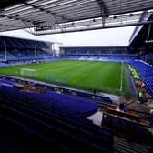 LIVERPOOL, ENGLAND - MARCH 02: A general view of the inside of the stadium prior to the Premier League match between Everton FC and West Ham United at Goodison Park on March 02, 2024 in Liverpool, England. (Photo by James Gill/Getty Images)