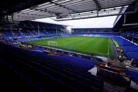 LIVERPOOL, ENGLAND - MARCH 02: A general view of the inside of the stadium prior to the Premier League match between Everton FC and West Ham United at Goodison Park on March 02, 2024 in Liverpool, England. (Photo by James Gill/Getty Images)