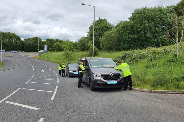 Police issued 38 tickets to motorists committing offences in the Pendle area