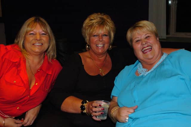 Julie O'Callaghan, Sheila Wakefield and Josie Grant enjoying their night out watching the Ladyboys of Bangkok at the Charter Theatre, Preston