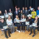 Burnley councillor Afrasiab Anwar was the special guest at Burnley’s Blessed Trinity RC College presentation of awards to year 11 students who left in the summer.