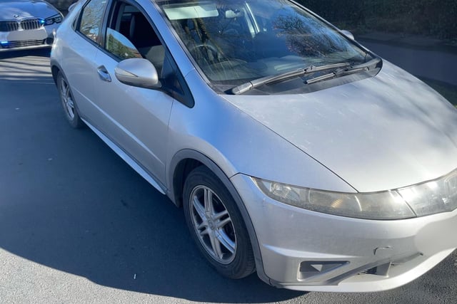 This Honda Civic was stopped by patrol HO30 in Garstang Road, Preston.
The driver confirmed he had recently smoked cannabis and unsurprisingly failed a roadside test for the drug.
He was arrested and an evidential blood sample was obtained.