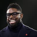MANCHESTER, ENGLAND - NOVEMBER 09: Former Footballer and TV Pundit, Micah Richards smiles prior to the Carabao Cup Third Round match between Manchester City and Chelsea at Etihad Stadium on November 09, 2022 in Manchester, England. (Photo by Lewis Storey/Getty Images)