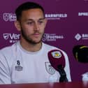 Midfielder Josh Brownhill speaks to the media at the press conference before the opening game against Huddersfield Town at Gawthorpe. Photo: Kelvin Stuttard