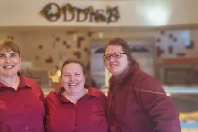 Ready for their Glow Walk challenge are Oddies bakery colleagues (left to right) Catherine Mayer, Sam Graham and Courtney Leyland