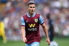 BURNLEY, ENGLAND - SEPTEMBER 02: Josh Cullen of Burnley during the Premier League match between Burnley FC and Tottenham Hotspur at Turf Moor on September 02, 2023 in Burnley, England. (Photo by Gareth Copley/Getty Images)