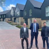Pendle MP Andrew Stephenson at the Keld Barrowford housing development with Northstone's Richard O’Brien (Design Director) and Craig Nutter (Operations Director)