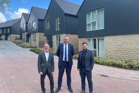 Pendle MP Andrew Stephenson at the Keld Barrowford housing development with Northstone's Richard O’Brien (Design Director) and Craig Nutter (Operations Director)