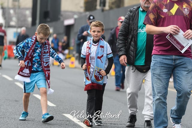 Fans arriving at Turf Moor to see Burnley's first home game of the season