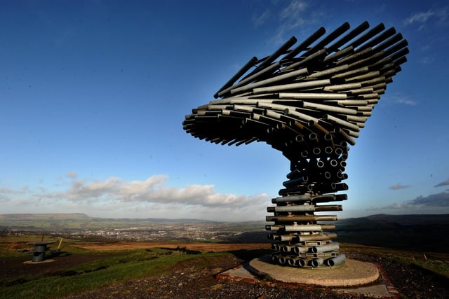 The Singing Ringing Tree has become a true Burnley landmark since it appeared atop the hills at Crown Point in 2006. Designed by architects Mike Tonkin and Anna Liu, the sculpture, made of galvanised steel pipes, produces a haunting hum when winds pick up.
