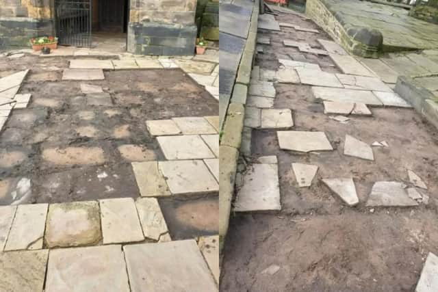 Three men who stole thousands of pounds worth of valuable paving stones have been jailed (Credit: Ormskirk and Rural West Lancs Police)