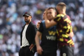 LONDON, ENGLAND - MAY 11: Vincent Kompany, Manager of Burnley, looks on after the Premier League match between Tottenham Hotspur and Burnley FC at Tottenham Hotspur Stadium on May 11, 2024 in London, England. (Photo by Julian Finney/Getty Images)