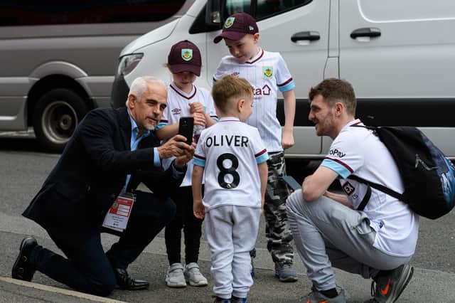 Burnley chairman Alan Pace poses for photos with Burnley fans before Burnley v Aston Villa at Turf Moor. Photo: Kelvin Stuttard