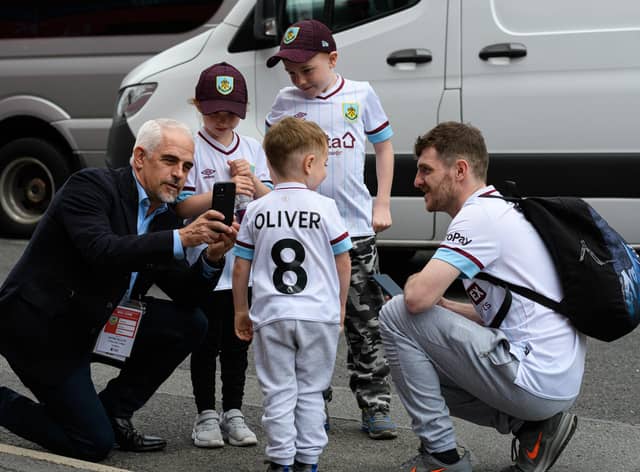 Burnley chairman Alan Pace poses for photos with Burnley fans before Burnley v Aston Villa at Turf Moor. Photo: Kelvin Stuttard