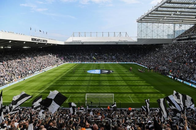 NEWCASTLE UPON TYNE, ENGLAND - MAY 07: A general view of St James Park before the Premier League match between Newcastle United and Arsenal FC on May 07, 2023 in Newcastle upon Tyne, England. (Photo by Michael Regan/Getty Images)