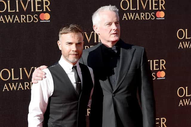 'Greatest Days' writer Tim Firth with Take That's Gary Barlow
