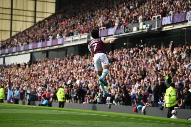 Jeremy Sarmiento celebrates after equalising for Burnley. Picture: Kelvin Lister-Stuttard