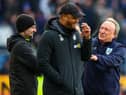 Huddersfield Town manager Neil Warnock jokes with Burnley manager Vincent Kompany 

The EFL Sky Bet Championship - Burnley v Huddersfield Town - Saturday 25th February 2023 - Turf Moor - Burnley