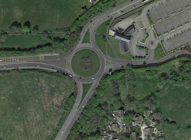 A man and two police officers were hospitalised following a crash near Boundary Outlet Colne (Credit: Google)