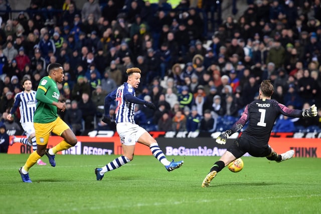United's summer signing has been a hit for the Baggies since joining them on loan in January. He's scored twice and made one assist in his eight games so far. (Photo by Nathan Stirk/Getty Images)