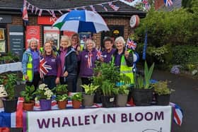 The Whalley in Bloom volunteers at the coronation plant sale