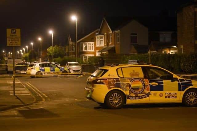 Police at the scene of a murder on West Park Drive (Photo: Dave Nelson)
