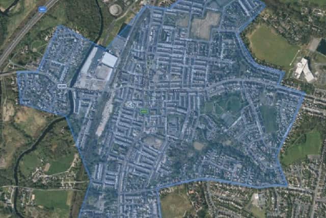 The area of Brierfield covered by the section 60 order in place overnight to help tackle recent incidents of disorder involving groups of men