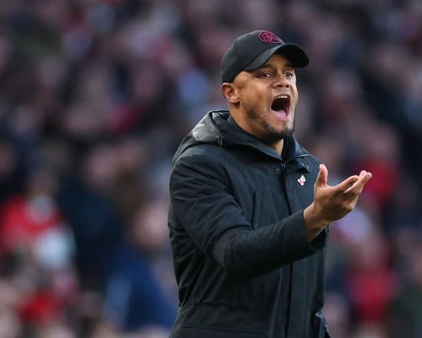 LONDON, ENGLAND - NOVEMBER 11: Vincent Kompany Manager of Burnley during the Premier League match between Arsenal FC and Burnley FC at Emirates Stadium on November 11, 2023 in London, United Kingdom. (Photo by Marc Atkins/Getty Images)