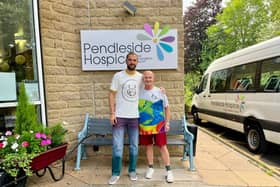 Jay Rodriguez and Pendleside Hospice service user Ian Magnall.