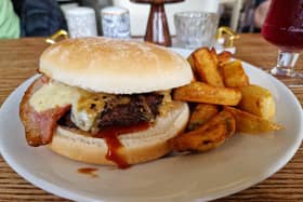 The Smokin' Jack burger at the Old Stone Trough in Kelbrook.