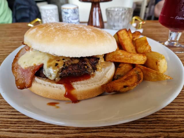 The Smokin' Jack burger at the Old Stone Trough in Kelbrook.