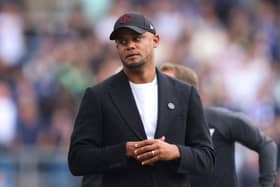 BURNLEY, ENGLAND - OCTOBER 07:  Vincent Kompany, Manager of Burnley, looks on prior to the Premier League match between Burnley FC and Chelsea FC at Turf Moor on October 07, 2023 in Burnley, England. (Photo by George Wood/Getty Images)
