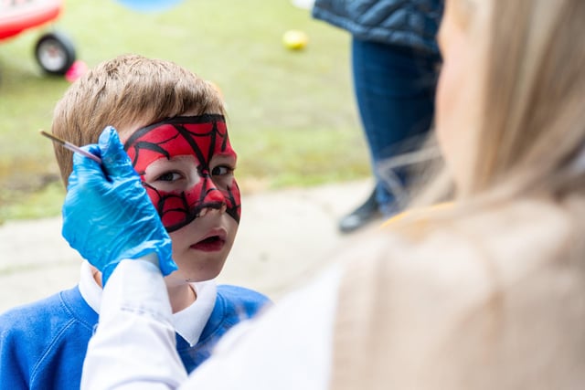 Jacub (six) gets his face painted at the Tay Street Family Hub launch. Photo: Kelvin Lister-Stuttard