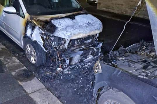 The aftermath of a firework arson attack in Clitheroe