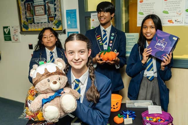 The young enterprise team at Blessed Trinity RC College are promoting and selling their own hand-made products.
