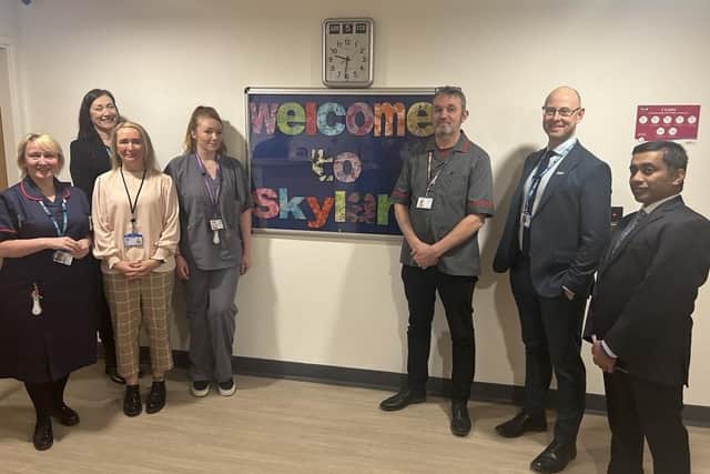 Chris Oliver opening the doors to LSCFT's newly-refurbished ward for older adult female patients at Royal Preston Hospital, Skylark