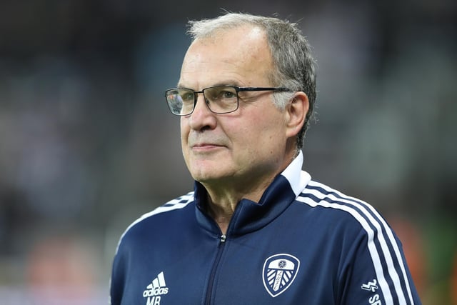 NEWCASTLE UPON TYNE, ENGLAND - SEPTEMBER 17: Marcelo Bielsa, former manager of Leeds United, looks on during the Premier League match between Newcastle United and Leeds United at St. James Park on September 17, 2021 in Newcastle upon Tyne, England. (Photo by Ian MacNicol/Getty Images)