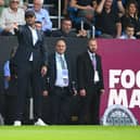 BURNLEY, ENGLAND - SEPTEMBER 02: Burnley manager Vincent Kompany reacts on the touchline during the Premier League match between Burnley FC and Tottenham Hotspur at Turf Moor on September 02, 2023 in Burnley, England. (Photo by Stu Forster/Getty Images)