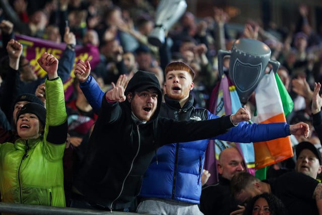 Burnley fans celebrate their teams goal 

Photographer Alex Dodd/CameraSport

The EFL Sky Bet Championship - Blackburn Rovers v Burnley - Tuesday 25th April 2023 - Ewood Park - Blackburn

World Copyright © 2023 CameraSport. All rights reserved. 43 Linden Ave. Countesthorpe. Leicester. England. LE8 5PG - Tel: +44 (0) 116 277 4147 - admin@camerasport.com - www.camerasport.com