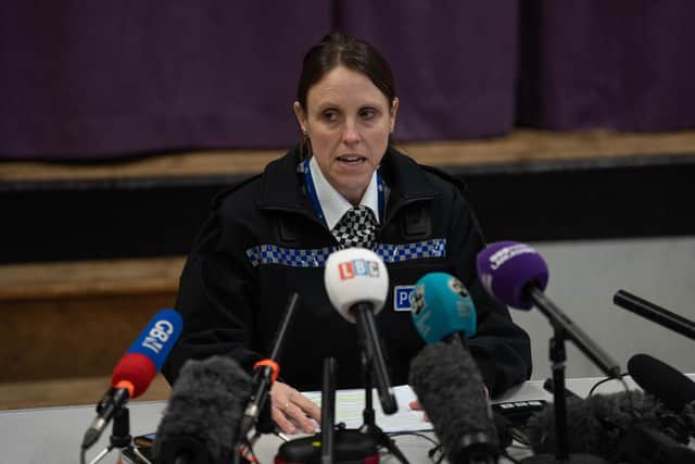 Supt Sally Riley gives a press conference updating the press on the police's search for Nicola Bulley. February 07 2023