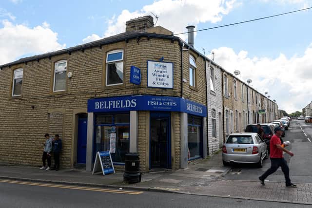 Exterior of Belfields Fish and Chips in Burnley. Photo: Kelvin Stuttard