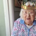 A resident at The Manor House Care Home in Chatburn gets into the coronation spirit