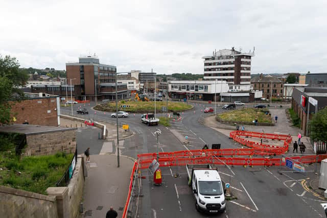 Demolition work has started on the roundabout between Church Street, Yorkshire Street and Centenary Way as part of the Town 2 Turf improvments. Photo: Kelvin Lister-Stuttard