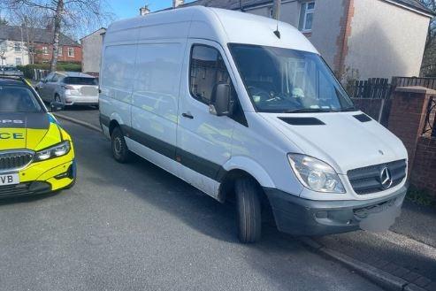 This van was stopped after the driver started to put on his seatbelt while passing a police car.
The vehicle was stopped in Hesketh Road and the driver provided his friends details but kept forgetting his date of birth
Correct details were found and he had no licence or insurance. The driver was reported and the vehicle seized.