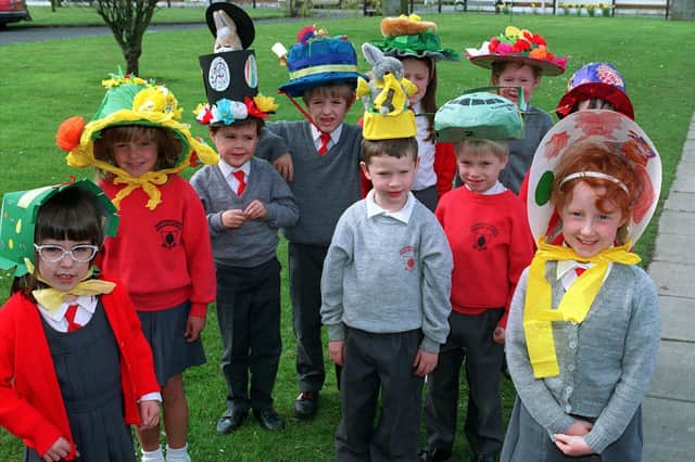 Easter bonnet parade at Garstang County Primary School