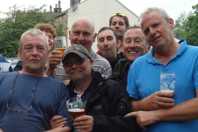 People enjoying Pendle Pub Walk in aid of Pendleside Hospice in 2010.